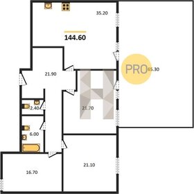 Квартира 144,6 м², 3-комнатные - изображение 1