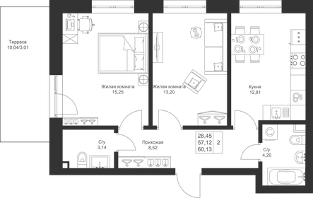 55 м², 2-комнатная квартира 9 240 000 ₽ - изображение 51