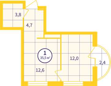 33,5 м², 1-комнатная квартира 4 850 000 ₽ - изображение 23