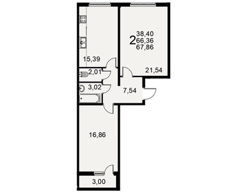 56,8 м², 2-комнатная квартира 7 250 000 ₽ - изображение 83