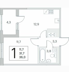 Квартира 36 м², 1-комнатная - изображение 1