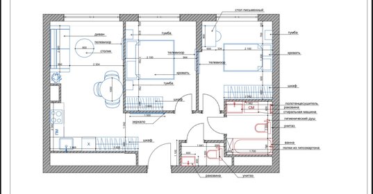 Квартира 55 м², 2-комнатная - изображение 1