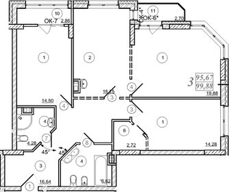 Квартира 101 м², 3-комнатная - изображение 1