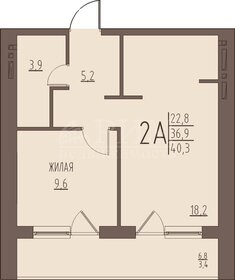 Квартира 40,3 м², 1-комнатная - изображение 2