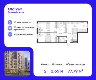82,9 м², 3-комнатная квартира 21 800 000 ₽ - изображение 79