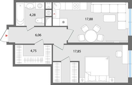 50,6 м², 2-комнатная квартира 5 070 000 ₽ - изображение 26