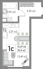 Квартира 25,1 м², 1-комнатная - изображение 1