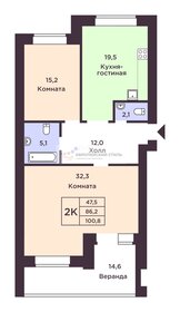 Квартира 101,2 м², 2-комнатная - изображение 1