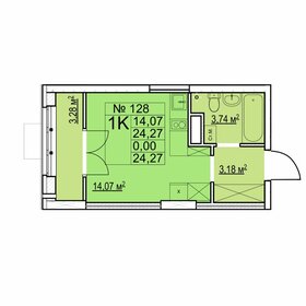 Квартира 24,3 м², студия - изображение 1