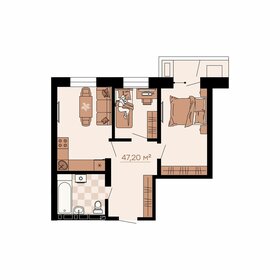 Квартира 46,1 м², 3-комнатная - изображение 1