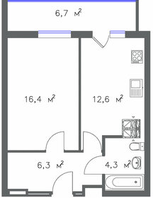 Квартира 43 м², 1-комнатная - изображение 1