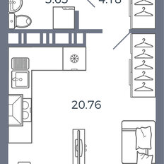 Квартира 28,6 м², 1-комнатная - изображение 1