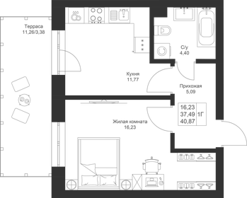 40,6 м², 1-комнатная квартира 6 734 620 ₽ - изображение 94