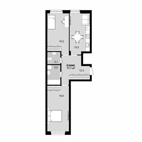 Квартира 71,3 м², 2-комнатная - изображение 1