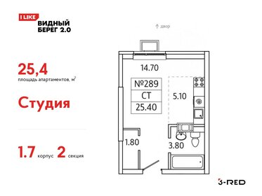 21,7 м², квартира-студия 5 500 000 ₽ - изображение 65