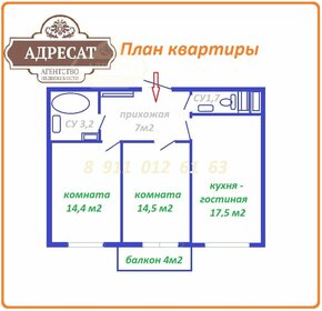 Квартира 58,4 м², 2-комнатная - изображение 1