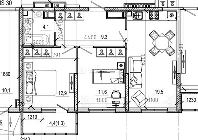 Квартира 57,4 м², 2-комнатная - изображение 1