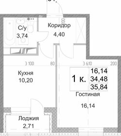 Квартира 35,8 м², 1-комнатная - изображение 1