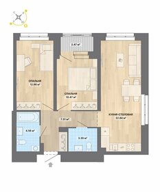 75 м², 3-комнатная квартира 9 300 000 ₽ - изображение 45