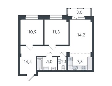 58,3 м², 3-комнатная квартира 5 299 000 ₽ - изображение 98