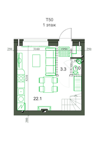 Квартира 50,6 м², 3-комнатная - изображение 1