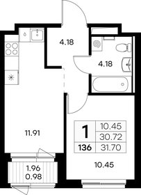 31,9 м², 1-комнатная квартира 4 100 000 ₽ - изображение 1