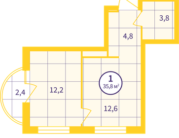 37,2 м², 1-комнатная квартира 4 600 000 ₽ - изображение 79