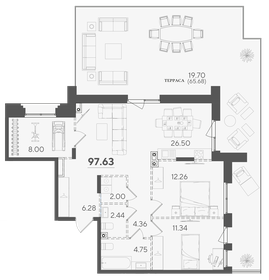 Квартира 97,6 м², 3-комнатная - изображение 1