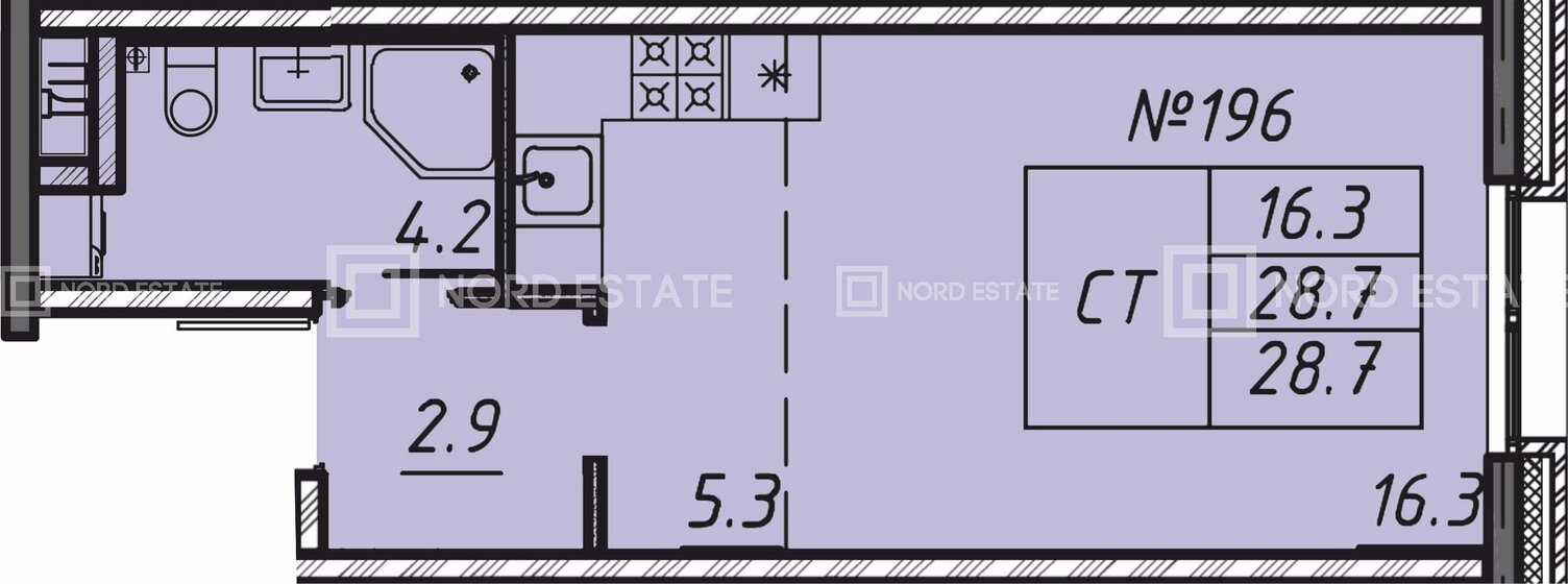 28,7 м², квартира-студия 9 660 133 ₽ - изображение 1