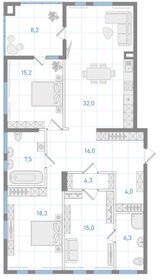 Квартира 128 м², 3-комнатная - изображение 1