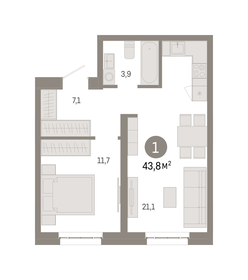 42,1 м², 1-комнатная квартира 15 000 000 ₽ - изображение 62