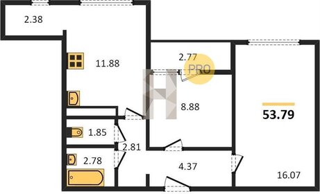 62,2 м², 2-комнатная квартира 5 800 000 ₽ - изображение 46