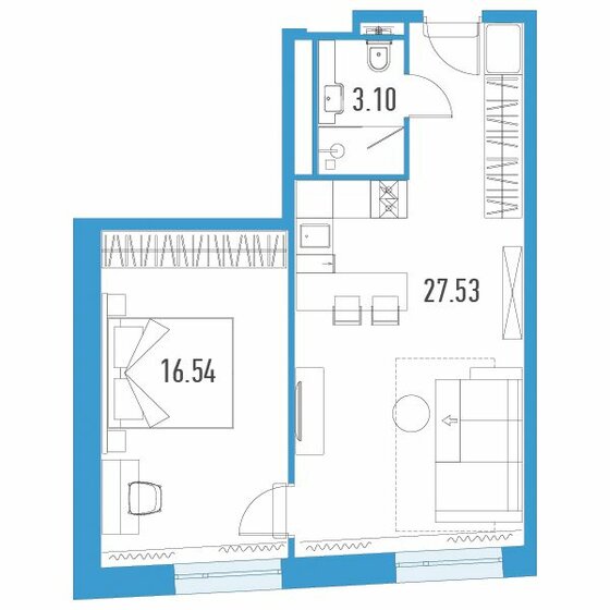 47,2 м², 1-комнатные апартаменты 10 566 080 ₽ - изображение 19