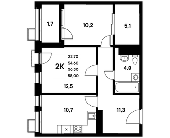 56,7 м², 2-комнатная квартира 8 939 617 ₽ - изображение 10