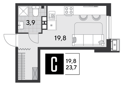 25,6 м², квартира-студия 4 769 280 ₽ - изображение 31