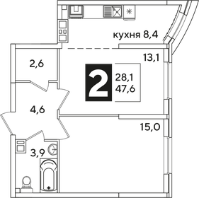59 м², 2-комнатная квартира 6 000 000 ₽ - изображение 20
