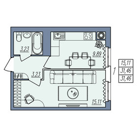 31,1 м², 1-комнатная квартира 3 011 850 ₽ - изображение 19