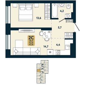 41 м², квартира-студия 6 100 000 ₽ - изображение 51