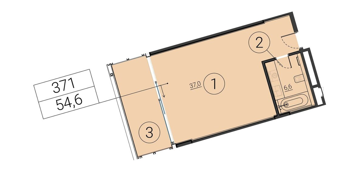 54,6 м², 1-комнатные апартаменты 76 440 000 ₽ - изображение 1