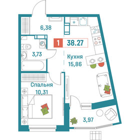 37,7 м², 1-комнатная квартира 6 800 000 ₽ - изображение 106