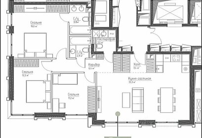 Квартира 96,1 м², 3-комнатная - изображение 1