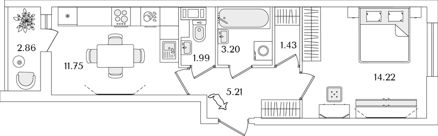 40,3 м², 1-комнатная квартира 8 829 053 ₽ - изображение 65