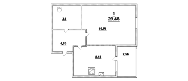 29 м², 1-комнатная квартира 4 300 000 ₽ - изображение 11