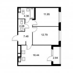 57,5 м², 2-комнатная квартира 8 976 240 ₽ - изображение 64