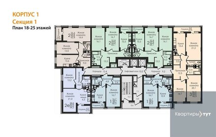 Квартира 64,9 м², 2-комнатная - изображение 2