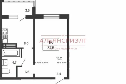 Квартира 37,5 м², 1-комнатная - изображение 1