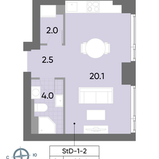 Квартира 28,6 м², студия - изображение 2