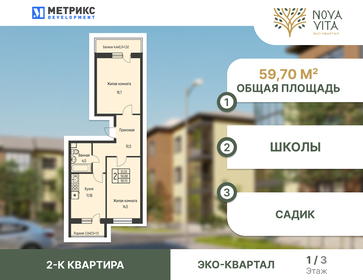 58,1 м², 2-комнатная квартира 6 391 000 ₽ - изображение 21