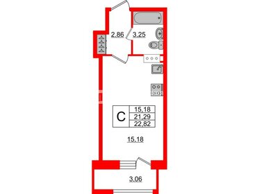 Квартира 21,3 м², студия - изображение 1