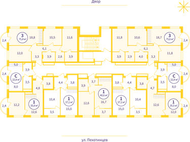 73,7 м², 3-комнатная квартира 8 750 000 ₽ - изображение 24